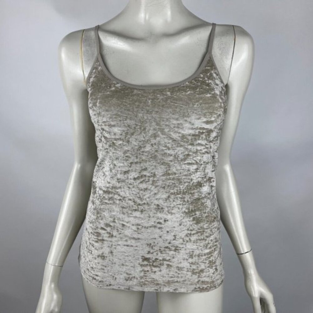 Vince Taupe Velvet Spaghetti Strap Day To Night Camisole Top Women S EUC Stretch